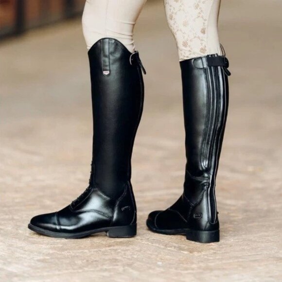 NWT Horze Women's Size 8.5 Black Rover Tall Field Soft Rubber Sole Comfort Boots - Picture 1 of 11